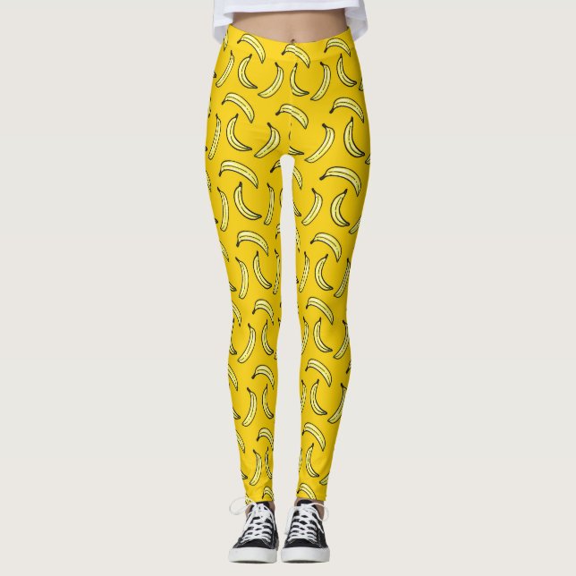 Gelbes Bananen-Muster Legging Leggings (Vorderseite)
