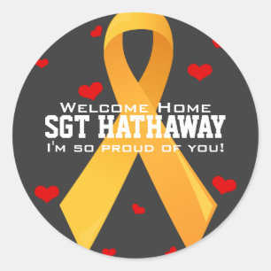 Gelbes Band: Dunkel Runder Aufkleber