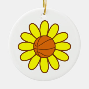 Gelbes Basketball-Mädchen Keramikornament