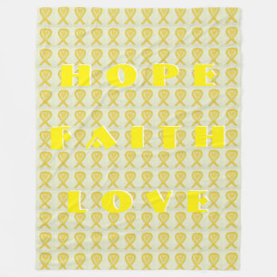 Gelbes Bewusstsein Band Herz Custom Chemo Blanket Fleecedecke