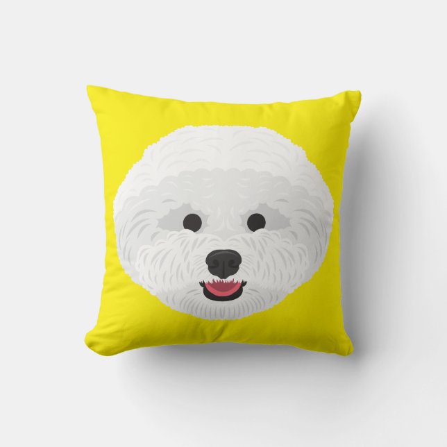 Gelbes Bichon Frise Kissen (Vorderseite)