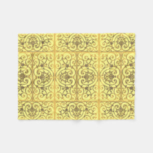 Gelbes Bildlaufmuster Fleecedecke