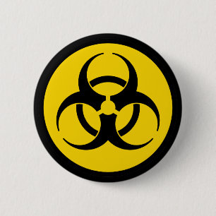 Gelbes Biogefährdung-Symbol Button