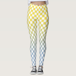 Gelbes bis hellblaues Leuchtmuster Leggings