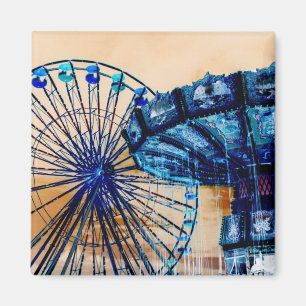 Gelbes Blau, das umgewandeltes Riesenrad reitet Magnet