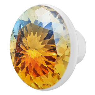 Gelbes blaues Topaz Kristallmuster Keramikknauf