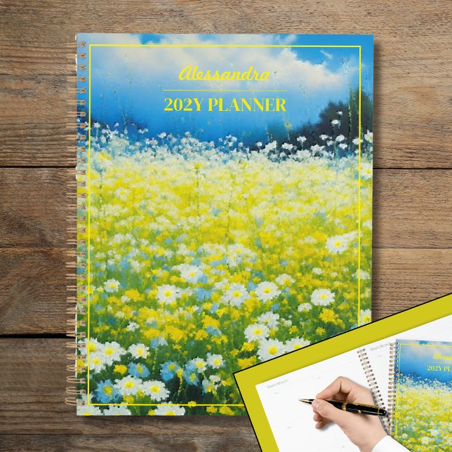 Gelbes blaues Wildblume Planer (Von Creator hochgeladen)