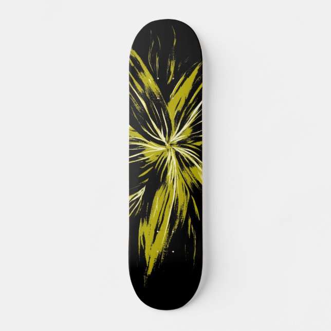 Gelbes Blitz-Bolzen-Skateboard Skateboard (Vorderseite)