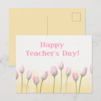 Gelbes Blumen-Happy-Teachers-Day Postkarte