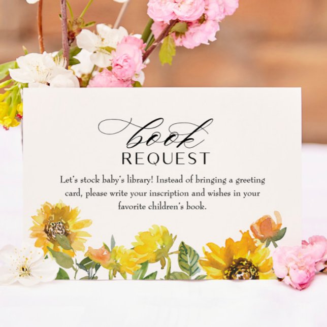 Gelbes Blumenbuch für Babybettkarte Mitteilungskarte (Von Creator hochgeladen)