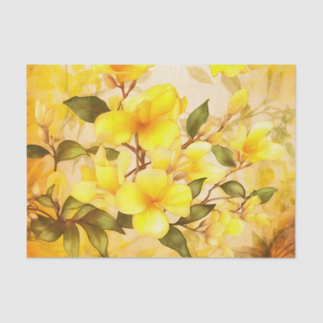 Gelbes, blumengeschmücktes Papier (Vorderseite)