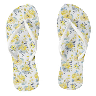 Gelbes Blumenmuster Flip Flops