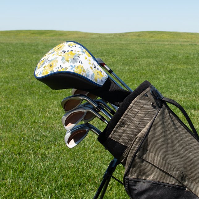 Gelbes Blumenmuster Golf Headcover (In SItu)