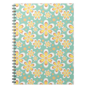 Gelbes Blumenmuster Notizblock