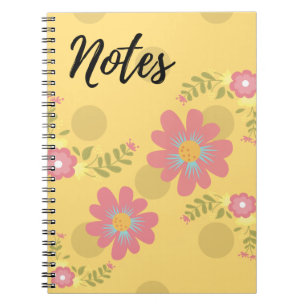 Gelbes Blumennotizbuch Notizblock