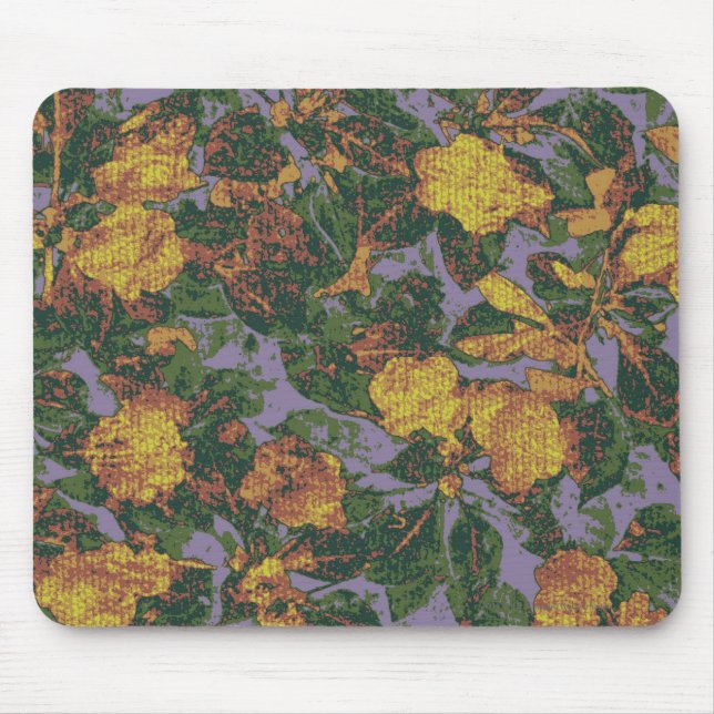 Gelbes Blumentarnungsmuster Mousepad (Vorne)