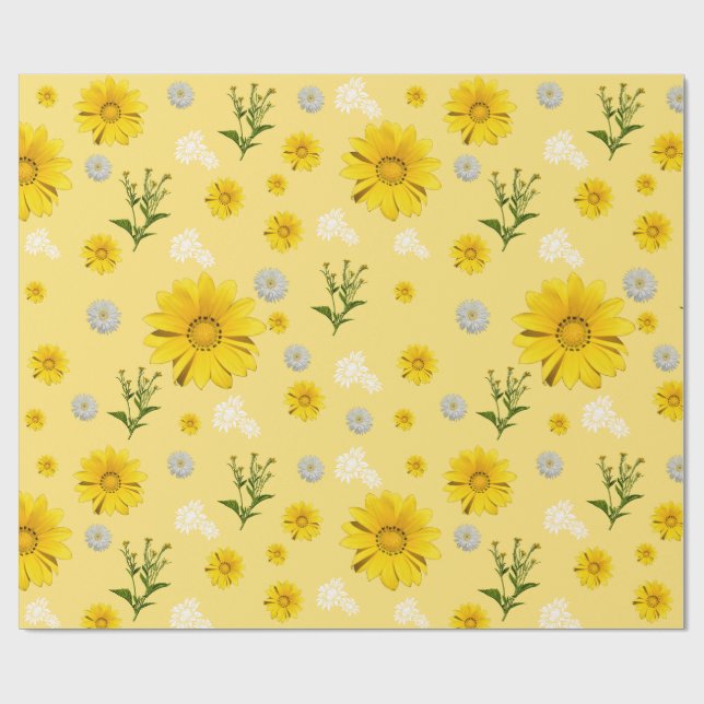 Gelbes Blumenverpackungspapier Geschenkpapier (Flach)