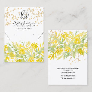 Gelbes Blütenlogo Goldschmuck Ohrring-Kette Visitenkarte