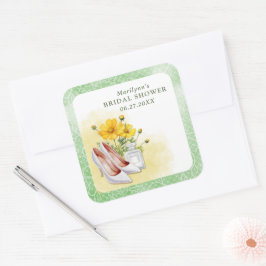 Gelbes Brautparty Quadratischer Aufkleber