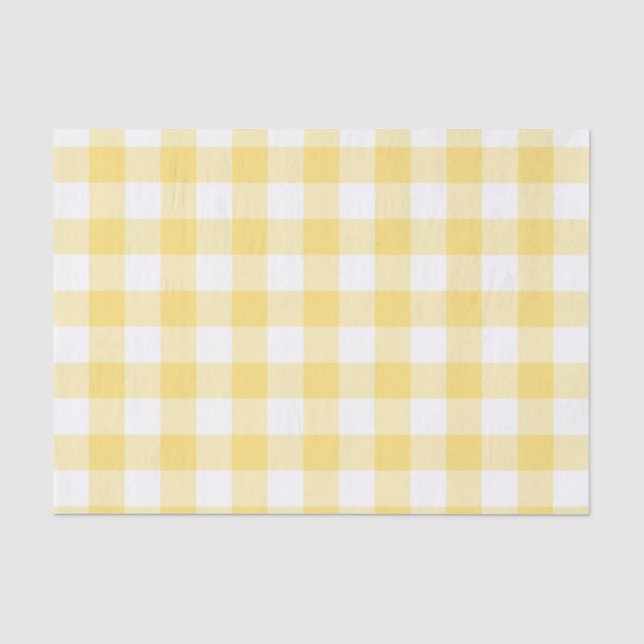 Gelbes Büffel-Karo-Muster Seidenpapier (Vorderseite)