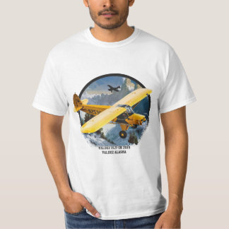 Gelbes Buschflugzeug Valdez Fly In Alaska Luftfahr T-Shirt