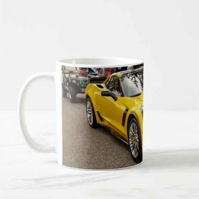 Gelbes C7 z07 Paket Chevrolet Corvette Kaffeetasse (Links)