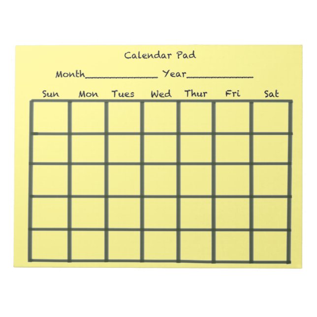 Gelbes Calendar Pad Notizblock (Vorderseite)