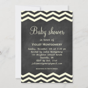 Gelbes Chevron-Baby-Shower-Einladung Einladung