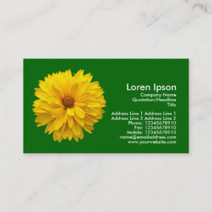 Gelbes Chrysanthemum - Gras grün Visitenkarte