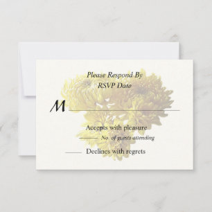 Gelbes Chrysanthemum Herz RSVP Karte