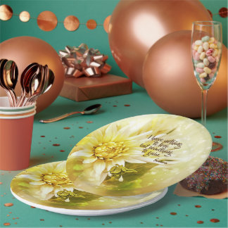 Gelbes Chrysanthemum-Party-Papierplatte Sprichwort Pappteller