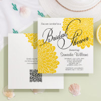Gelbes Chrysanthemum QR-Brautparty