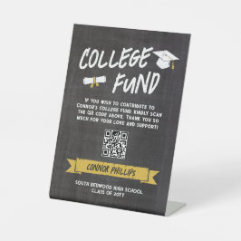Gelbes Cooles Chalkboard Abschluss Uni Fund Sockelschild