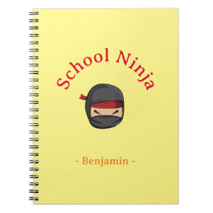 Gelbes Cover Personalisiertes Schul-Ninja-Notizbuc Notizblock
