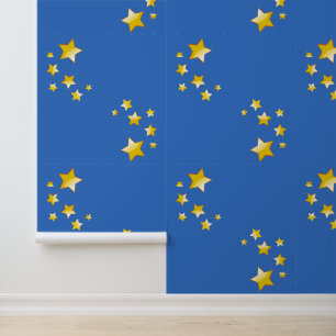 Gelbes Design mit fünfzackigen Sternen Tapete