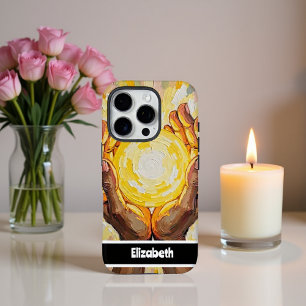 Gelbes Design mit Handgriffen iPhone 16 Pro Hülle
