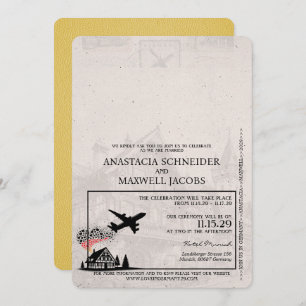 Gelbes Deutschland Pass Einladung zur Hochzeit