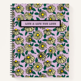 Gelbes Ditsy-Muster Notizbuch