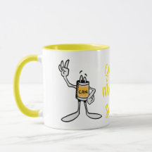 Gelbes Dosenkreatur-Kaffeetasse