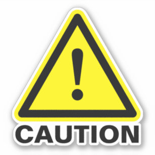 Gelbes Dreieck-Warnschild Vinyl-Aufkleber Aufkleber