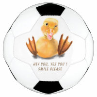 Gelbes Duckingwinkeln - Fußball-Ball lächeln