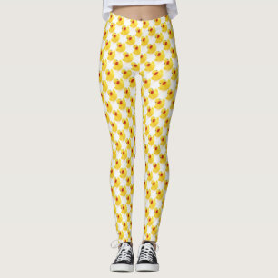 Gelbes Ducky Gummimuster Leggings