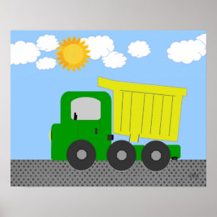 Gelbes Dump Truck Poster