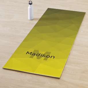 Gelbes dunkles geometrisches Maschen-Ombre-Muster Yogamatte