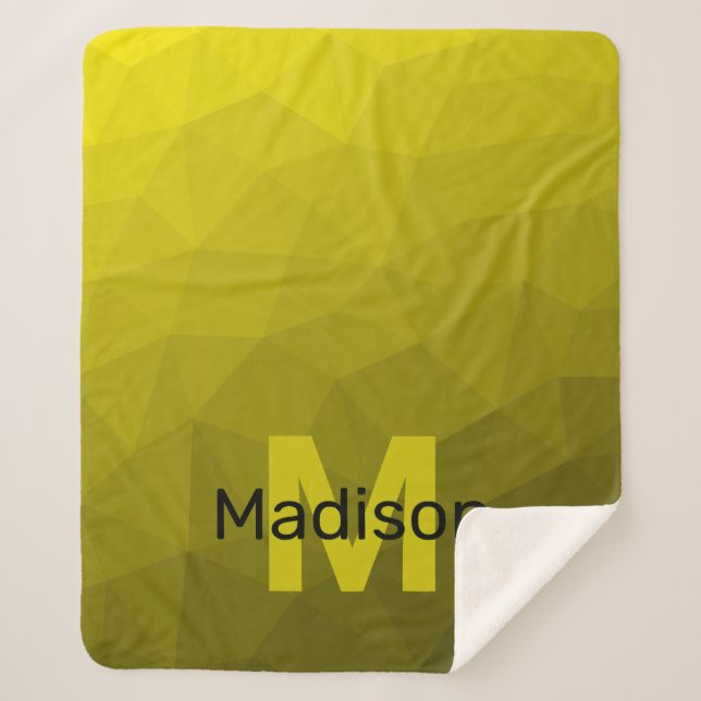 Gelbes dunkles Omergeometrie-Maschenmuster Monogra Sherpadecke (Vorderseite)