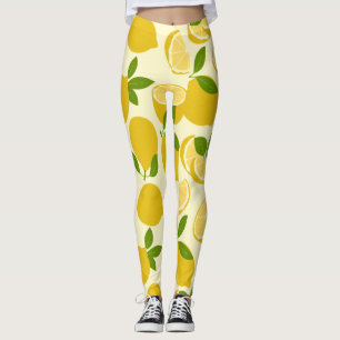 Gelbes einfaches Zitronenmuster Leggings