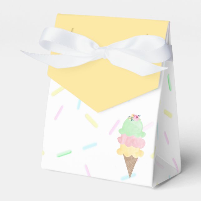 Gelbes Eiscreme-Party Geschenkschachtel (Vorderseite)