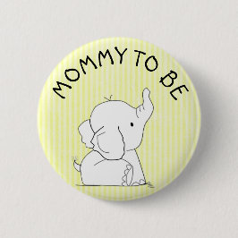 Gelbes Elefant-Baby-Duschen-Button Button