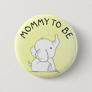 Gelbes Elefant-Baby-Duschen-Button Button