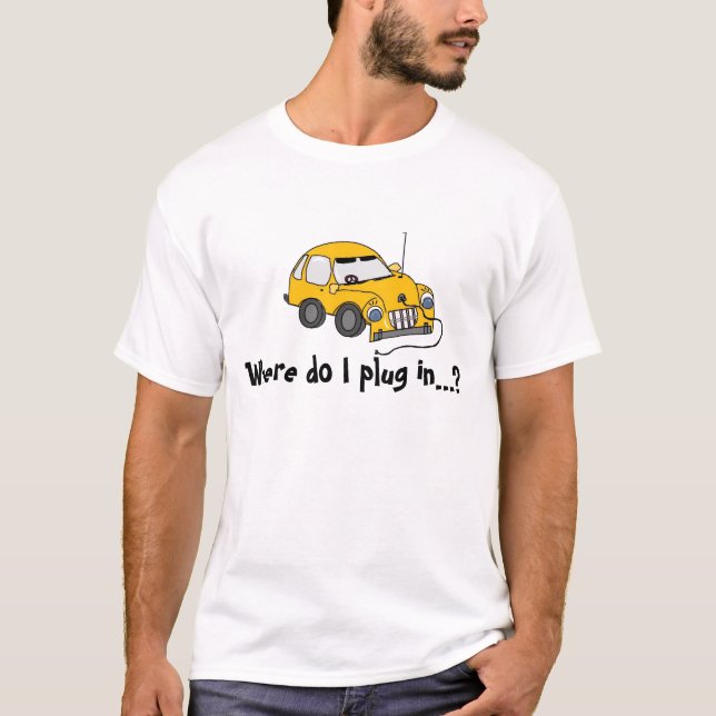 Gelbes Elektroauto.. T - Shirt (Vorderseite)